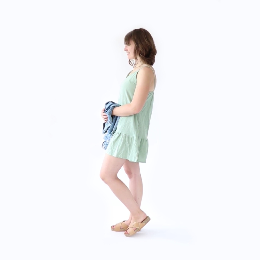 Mint Drop Waist RUFFLE MINI DRESS